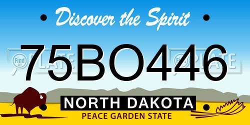 75BO446 North Dakota License Plate