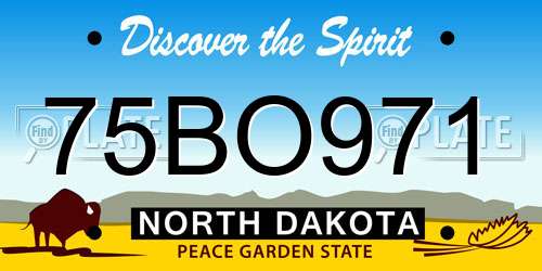 75BO971 North Dakota License Plate