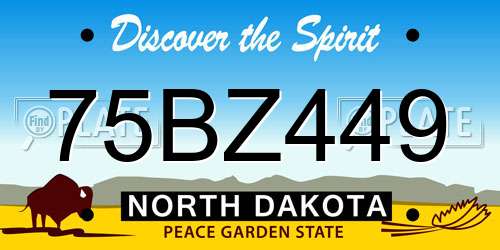 75BZ449 North Dakota License Plate