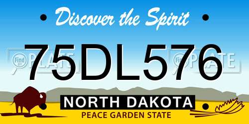 75DL576 North Dakota License Plate