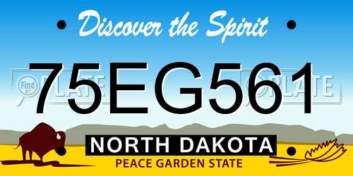 75EG561 North Dakota License Plate