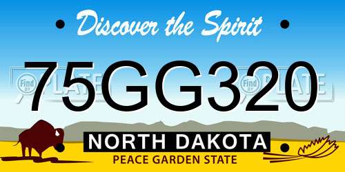 75GG320 North Dakota License Plate