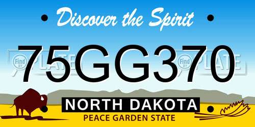 75GG370 North Dakota License Plate