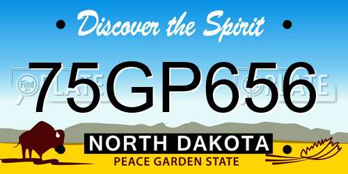 75GP656 North Dakota License Plate