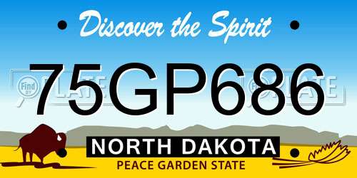 75GP686 North Dakota License Plate