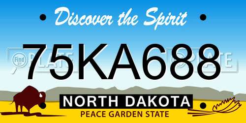 75KA688 North Dakota License Plate