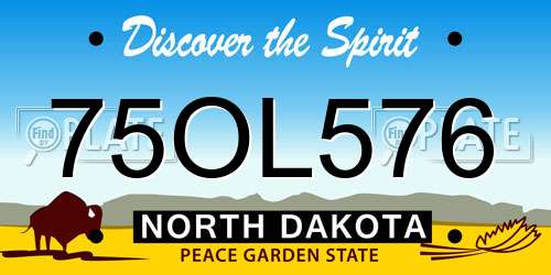 75OL576 North Dakota License Plate