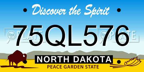 75QL576 North Dakota License Plate