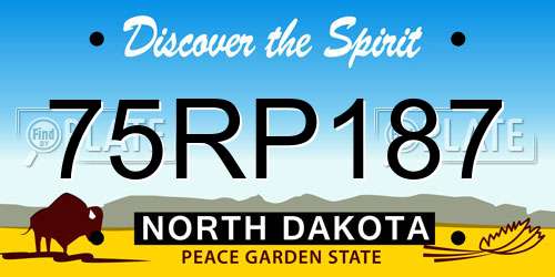 75RP187 North Dakota License Plate