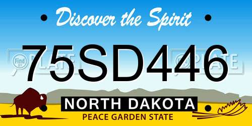75SD446 North Dakota License Plate