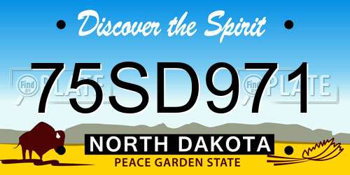 75SD971 North Dakota License Plate
