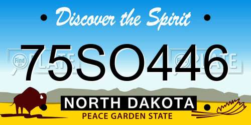 75SO446 North Dakota License Plate