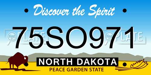 75SO971 North Dakota License Plate