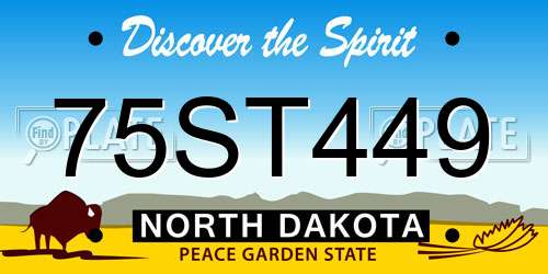 75ST449 North Dakota License Plate