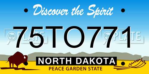 75TO771 North Dakota License Plate