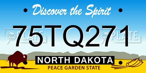 75TQ271 North Dakota License Plate