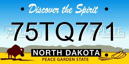 75TQ771 North Dakota License Plate
