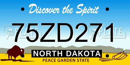 75ZD271 North Dakota License Plate