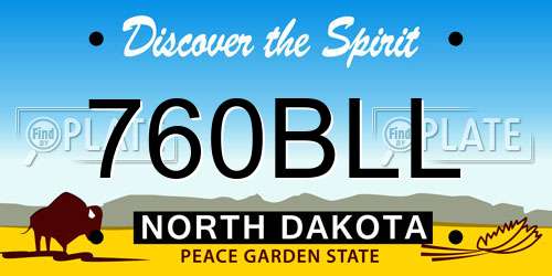760BLL North Dakota License Plate