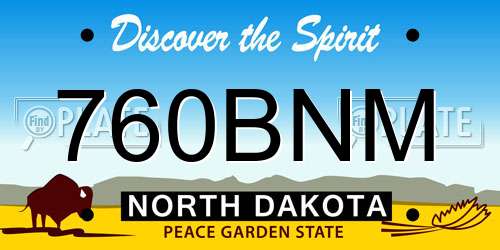 760BNM North Dakota License Plate