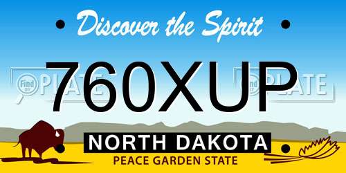 760XUP North Dakota License Plate