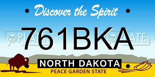 761BKA North Dakota License Plate