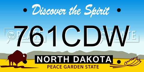 761CDW North Dakota License Plate