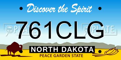 761CLG North Dakota License Plate
