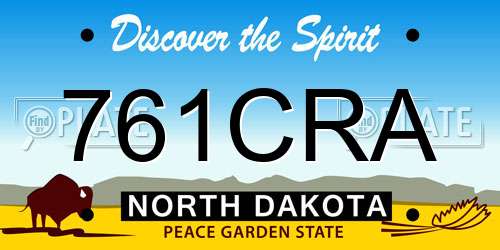 761CRA North Dakota License Plate