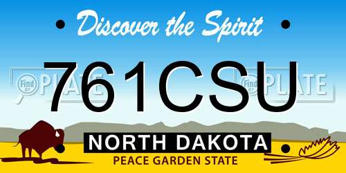 761CSU North Dakota License Plate
