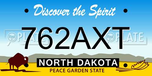 762AXT North Dakota License Plate