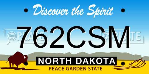 762CSM North Dakota License Plate