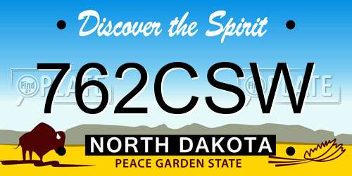 762CSW North Dakota License Plate