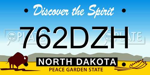 762DZH North Dakota License Plate