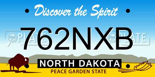 762NXB North Dakota License Plate