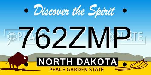 762ZMP North Dakota License Plate