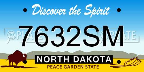 7632SM North Dakota License Plate