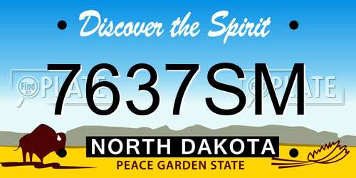7637SM North Dakota License Plate