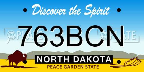 763BCN North Dakota License Plate