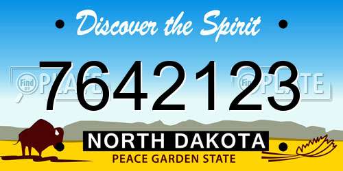 7642123 North Dakota License Plate