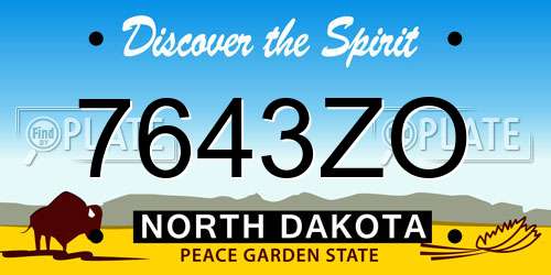 7643ZO North Dakota License Plate