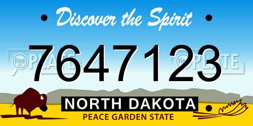 7647123 North Dakota License Plate