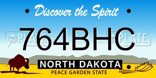 764BHC North Dakota License Plate