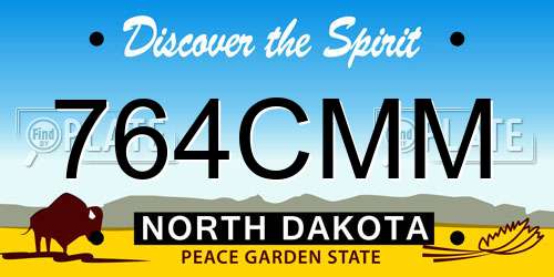 764CMM North Dakota License Plate