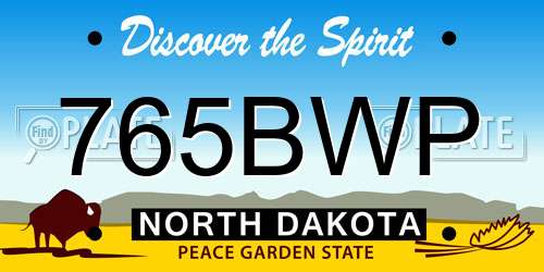 765BWP North Dakota License Plate