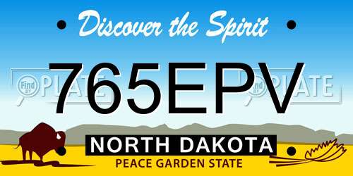 765EPV North Dakota License Plate