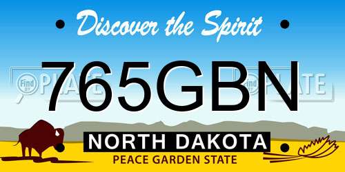 765GBN North Dakota License Plate