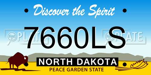 7660LS North Dakota License Plate