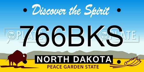 766BKS North Dakota License Plate