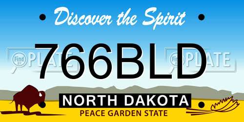 766BLD North Dakota License Plate
